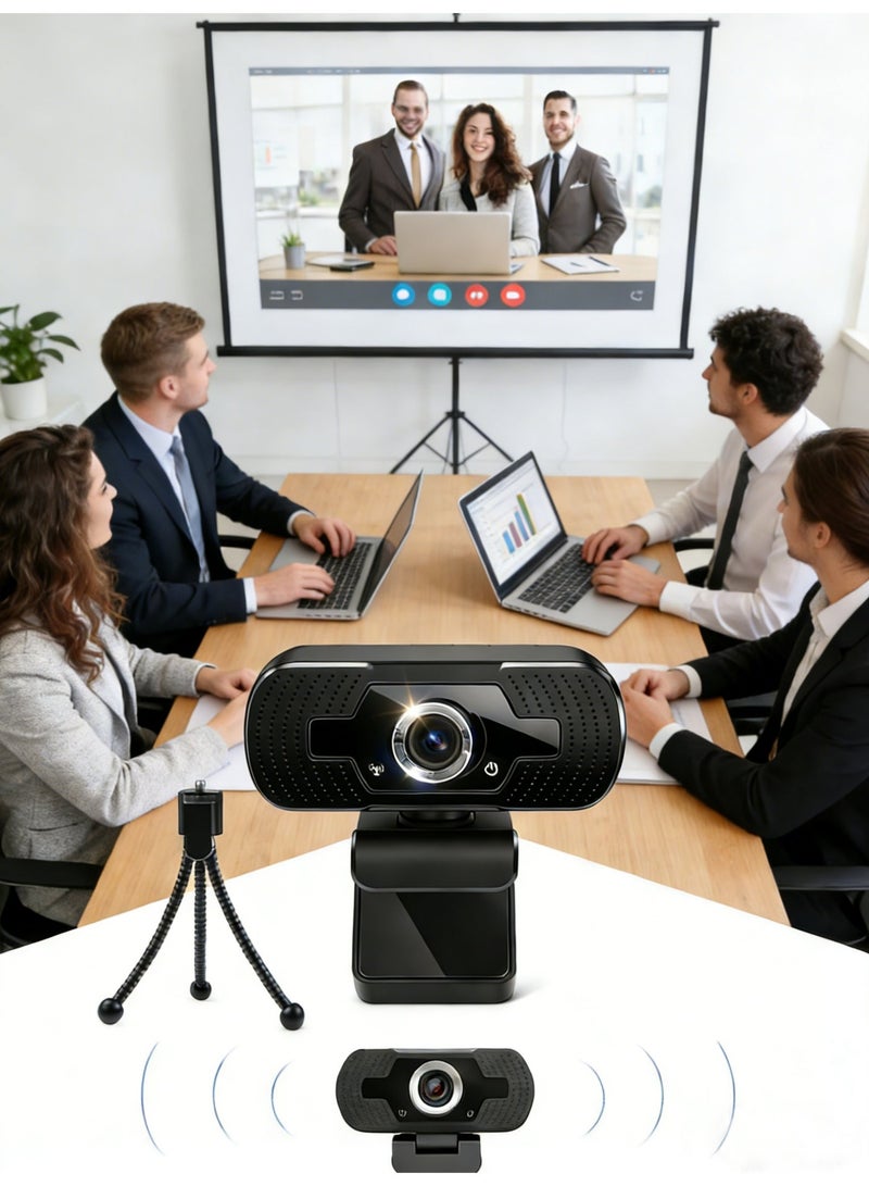 BOAE 1080P Full HD Webcam with Microphone Dual Mics 30 FPS USB Camera 360° Rotation 110° Wide Angle for Video Calls Streaming Conference Laptop Desktop Home Office Use - Image 3