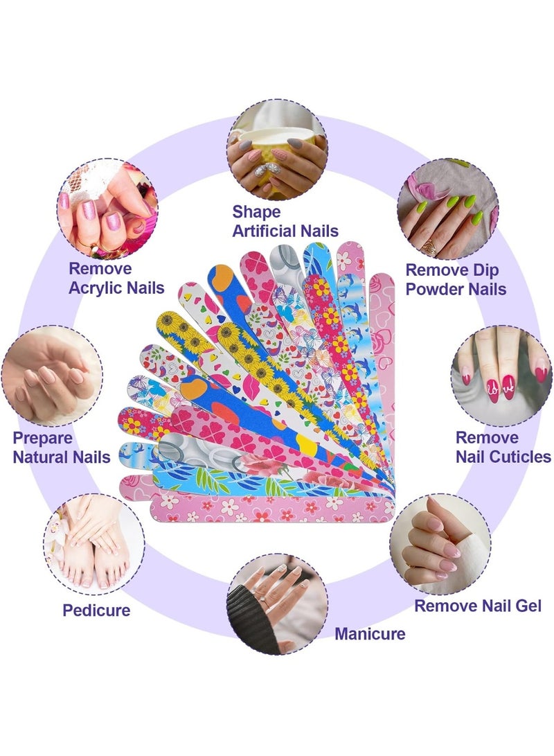 6 Pack Colorful Double-Sided Nail Files 180/180 Grit Emery Boards Professional Nail Shaping, Buffing & Smoothing Tools for Natural & Acrylic Nails – Manicure & Pedicure Nail Care Kit for Home & Salon Use – Durable & Reusable Nail Files - Image 5