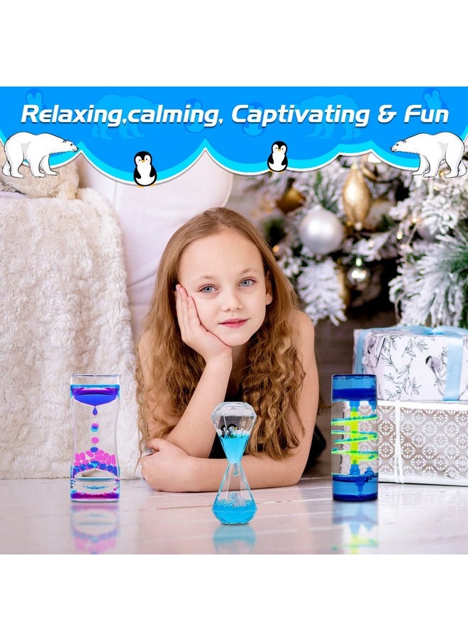 XINBAOHONG - Liquid Motion Bubbler For Kids And Adults 3Pack Hourglass Liquid Bubbler Timer For Sensory Play Fidget Toy Stress Management Desk Decor - Image 1