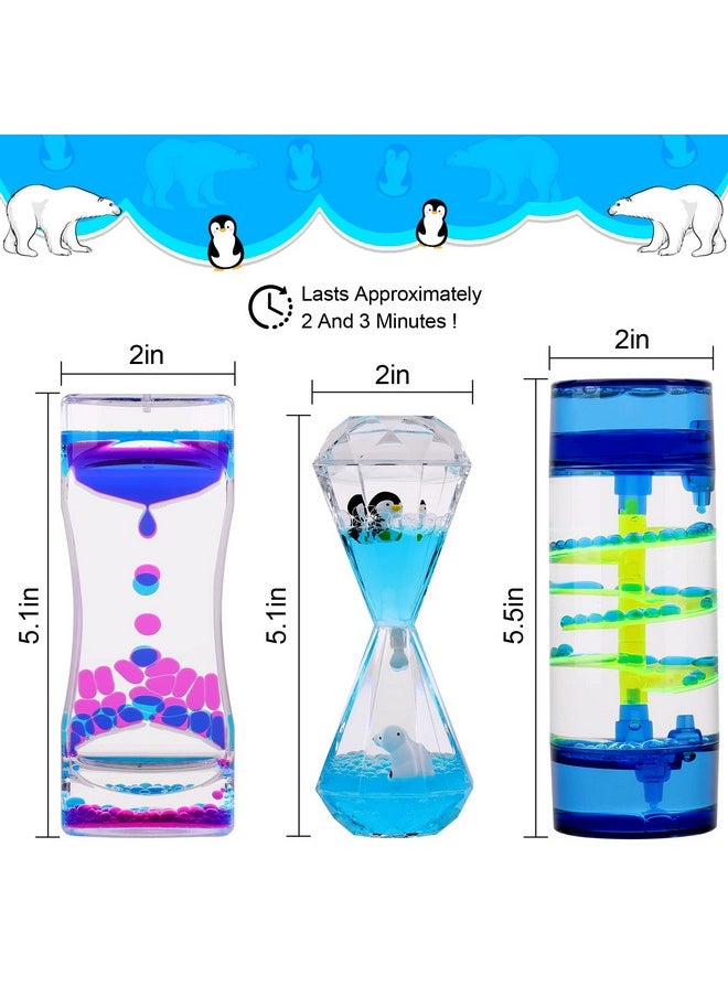 XINBAOHONG - Liquid Motion Bubbler For Kids And Adults 3Pack Hourglass Liquid Bubbler Timer For Sensory Play Fidget Toy Stress Management Desk Decor - Image 1