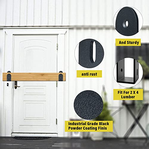 Riuog U Shaped Bracket, Heavy Duty Door Security Brackets for 2 x 4 Lumber,Open Bar Holder Steel U Bracket Door Security bar fit for Indoor,Outdoor Door Security (10 Pack) - Image 3