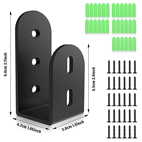 Riuog U Shaped Bracket, Heavy Duty Door Security Brackets for 2 x 4 Lumber,Open Bar Holder Steel U Bracket Door Security bar fit for Indoor,Outdoor Door Security (10 Pack) - Image 2