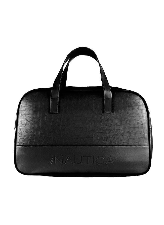 NAUTICA Nautica Duffle Bag for Travel | Stylish Leatherette Luggage | Compact and Comfortable for Travelling | Suitable for Men's and Women's One Size (Black, 15 cms)  - Image 1