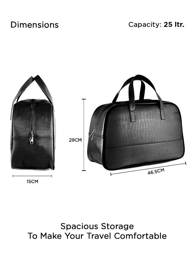 NAUTICA Nautica Duffle Bag for Travel | Stylish Leatherette Luggage | Compact and Comfortable for Travelling | Suitable for Men's and Women's One Size (Black, 15 cms)  - Image 5
