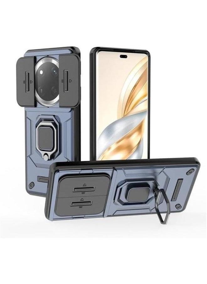 Generic Lens Slide Case Compatible with Honor X9c Inch Released 2024, 360° Metal Ring Kickstand and Camera Cover 2in1 Hybrid Shockproof for  - Image 1