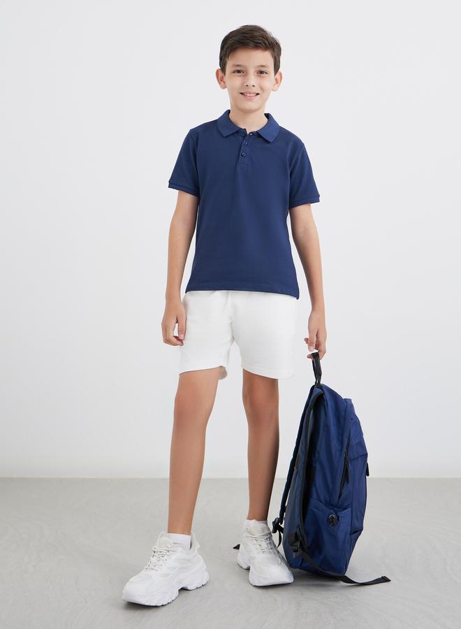 Styli Boys Navy Blue Cotton Polo T-Shirt - Image 2
