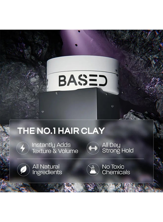 Based Bodyworks Men's Premium Hair Clay, Natural Shine & Fragrance, Low Gloss Matte Effect Texture, Great for All Hair Types, Quick Styling Hairstyle - 3oz Pack of 1 - Image 2