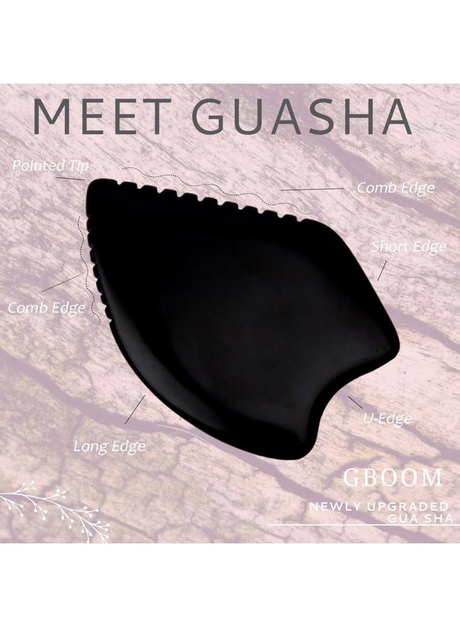 Yuanchupin Gua Sha Facial Massage Tools, BianStone Traditional Face & Body Massage Tool, Lymphatic Drainage Face Sculpting Tool, The Newly Upgraded Unique Tooth Edge - Image 4