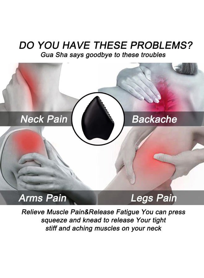 Yuanchupin Gua Sha Facial Massage Tools, BianStone Traditional Face & Body Massage Tool, Lymphatic Drainage Face Sculpting Tool, The Newly Upgraded Unique Tooth Edge - Image 2