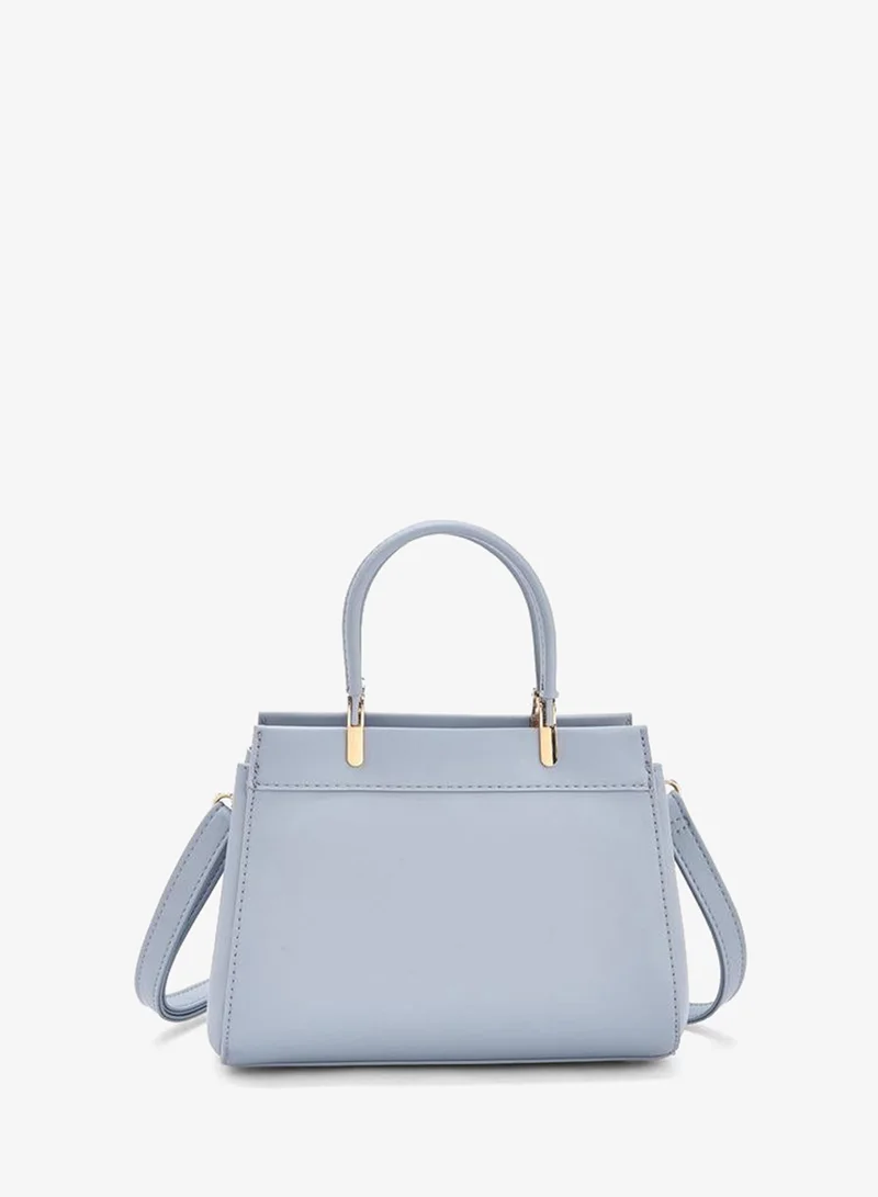 Flora Bella By Shoexpress BLUE Flora Bella Logo Embossed Tote Bag with Detachable Strap for Women | Best Price UAE