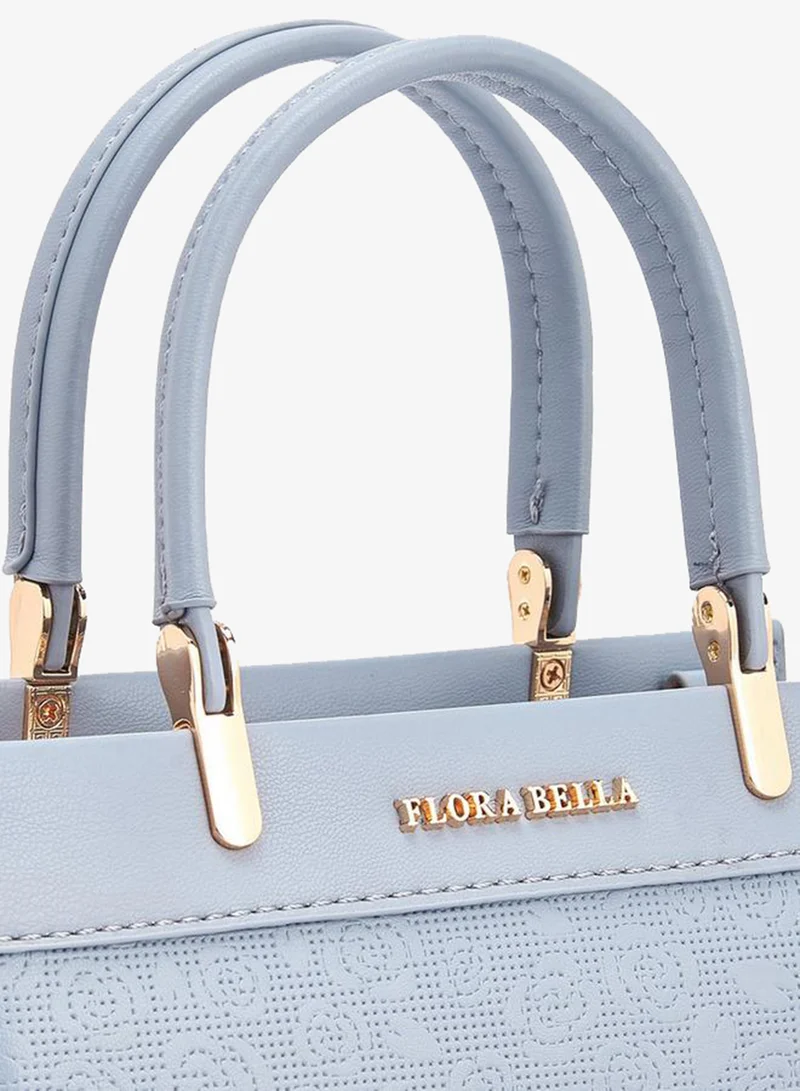 Flora Bella By Shoexpress BLUE Flora Bella Logo Embossed Tote Bag with Detachable Strap for Women | Best Price UAE