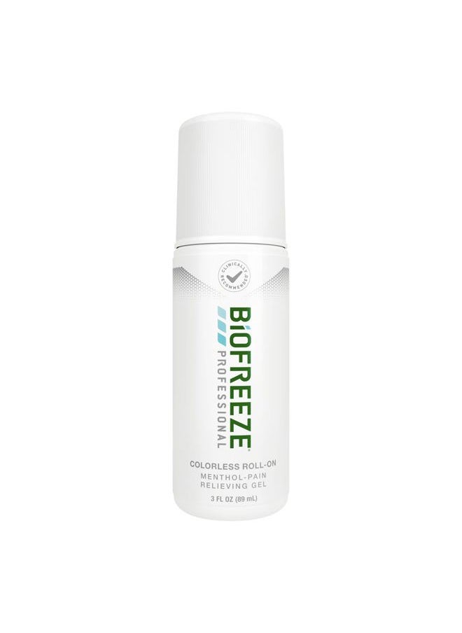Biofreeze - Professional Colorless Pain Relief Roll On, Knee & Simple Backache Relief, Arthritis Pain Reliever, Neck Pain Relief, Cooling Joint Pain Relief, Roll-On Menthol Gel 3 Fl Oz - Image 1