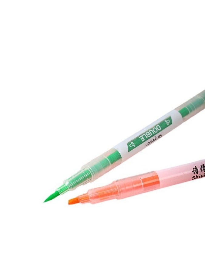 Generic 6 pcs Cute Pastel Highlighter Pen Set Double Head, for Children's Handbook, Note Number, Stroke, Marker Pen, Student Stationery  - Image 4