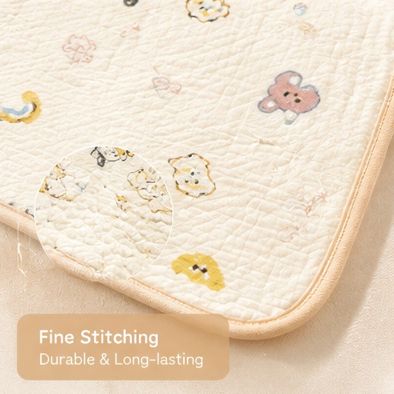 Cotton Baby Care Pad Quilted Crib Pad Waterproof Mattress Protector - 100% Cotton Surface Breathable Machine Washable Urine Pad for Nursery Crib Protection - Image 3