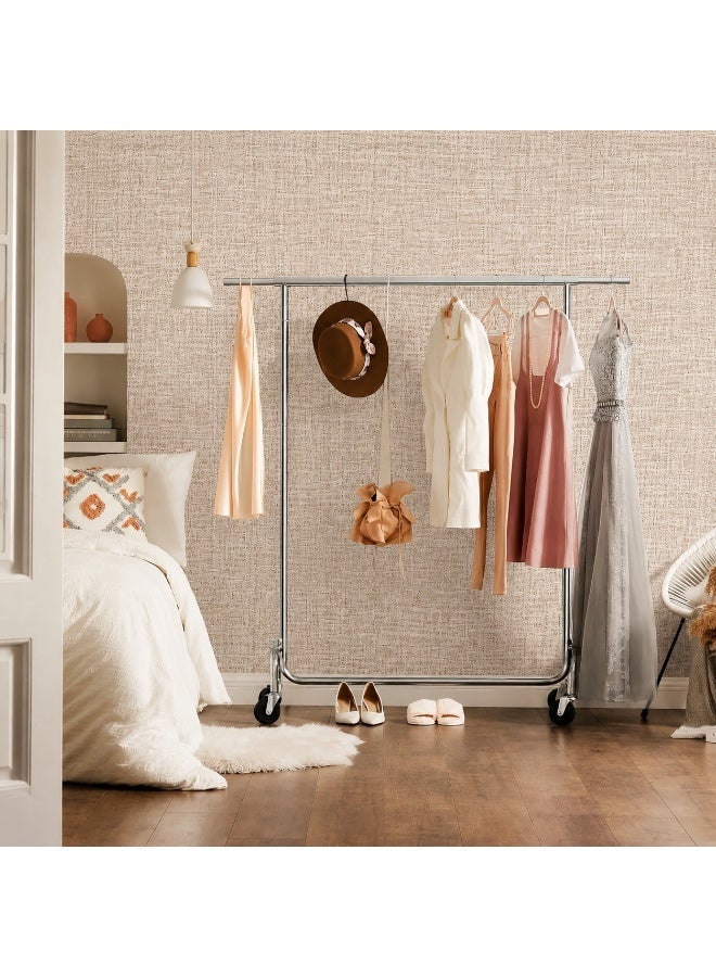 YMSM 40CM*500CM Linen Texture Beige Vinyl Self-Adhesive Wallpaper, Waterproof Oil-Proof Easy to Clean, Bedroom Living Room Kitchen Wall Decoration, Desk Cabinet Countertop Home Decoration, Easy Tear Easy Stick - Image 4
