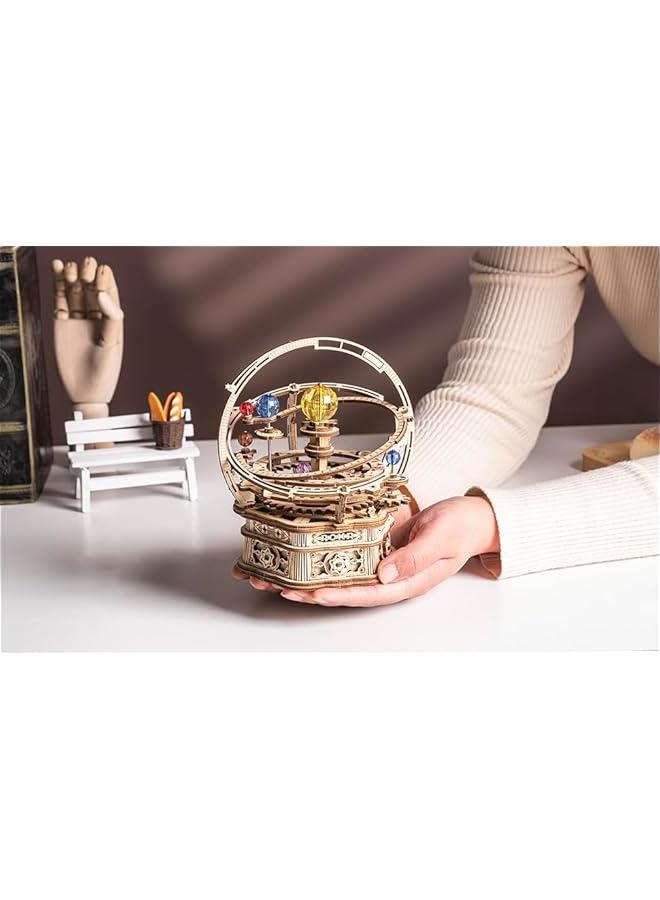 3D Puzzles for Adults Orrery Music Box Wooden Model Building Set, DIY Wood Craft Kit Solar System Kit STEM Toys Gifts for Teens Boys/Girls Hobbies for Man/Woman - Image 5