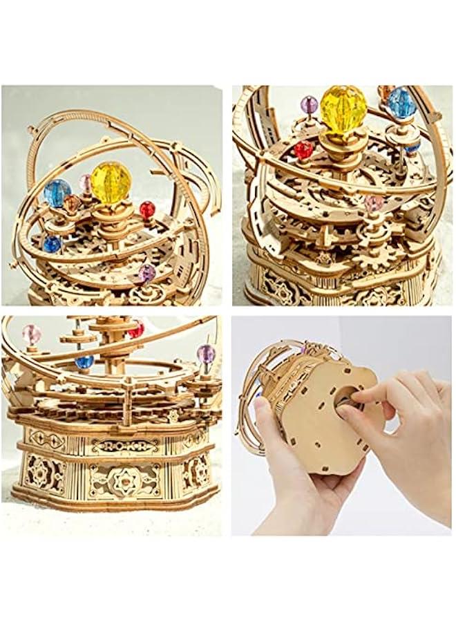3D Puzzles for Adults Orrery Music Box Wooden Model Building Set, DIY Wood Craft Kit Solar System Kit STEM Toys Gifts for Teens Boys/Girls Hobbies for Man/Woman - Image 2
