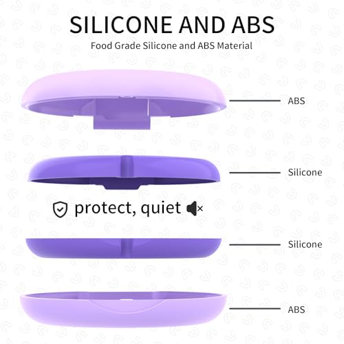 HEMILAB 2 Pack Retainer Case, Slim Aligner Case, Compatible with Invisalign, Mouth Guard Case, Cute Orthodontic Retainer Case with Retainer Removal Tool and Brush, Purple - Image 4