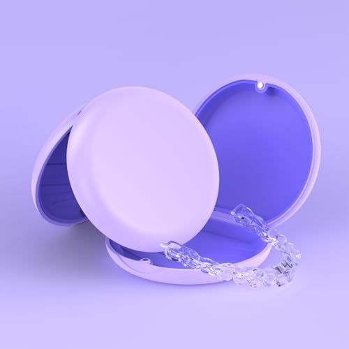 HEMILAB 2 Pack Retainer Case, Slim Aligner Case, Compatible with Invisalign, Mouth Guard Case, Cute Orthodontic Retainer Case with Retainer Removal Tool and Brush, Purple - Image 5