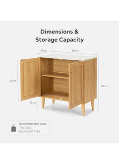 Chogori Sideboard Buffet Cabinet Modern Accent Cabinet with Faux Marble Top & Adjustable Shelves, Wooden Credenza, Console Table Entryway Cabinet  - Image 2