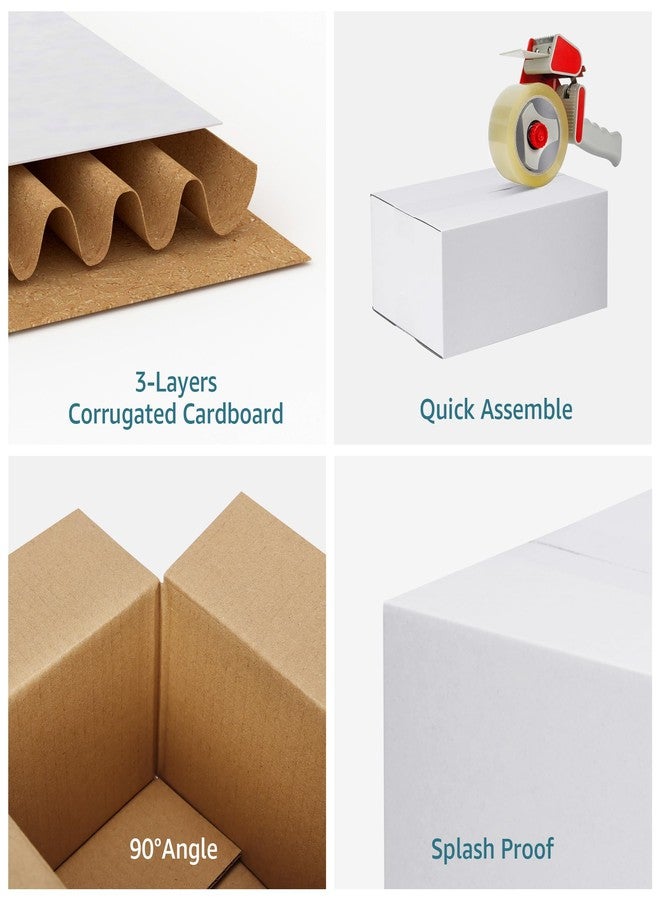 SPEPLA Shipping Boxes 9x6x4 Set of 6, White Corrugated Cardboard Box for Mailing Business Packaging - Image 3