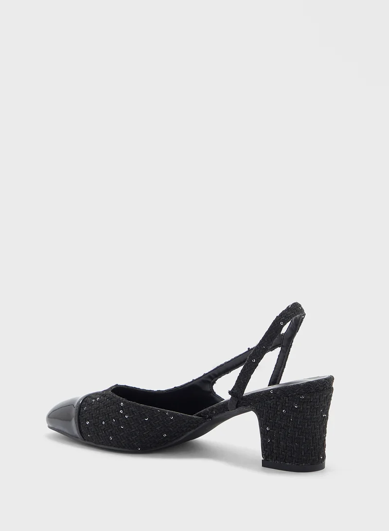 ELLA Block Heel Sling Back Pump