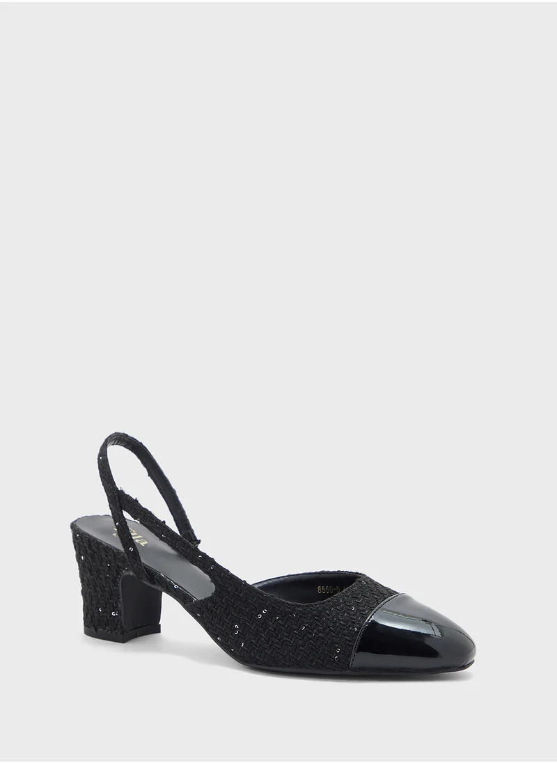 ELLA Block Heel Sling Back Pump