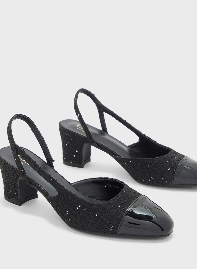 ELLA Block Heel Sling Back Pump