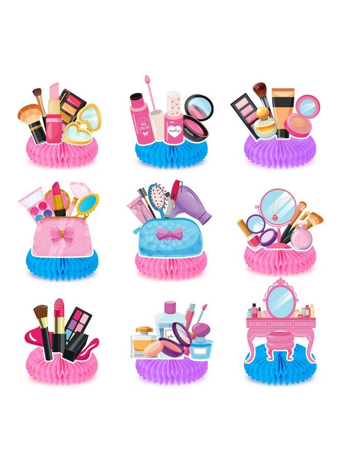 Qpout 9 Pieces Spa Party Decorations Makeup Birthday Party Decorations, Spa Party Table Centerpieces, Spa Birthday Party Supplies For Girls, Centerpiece Table Decorations For Spa - Image 1
