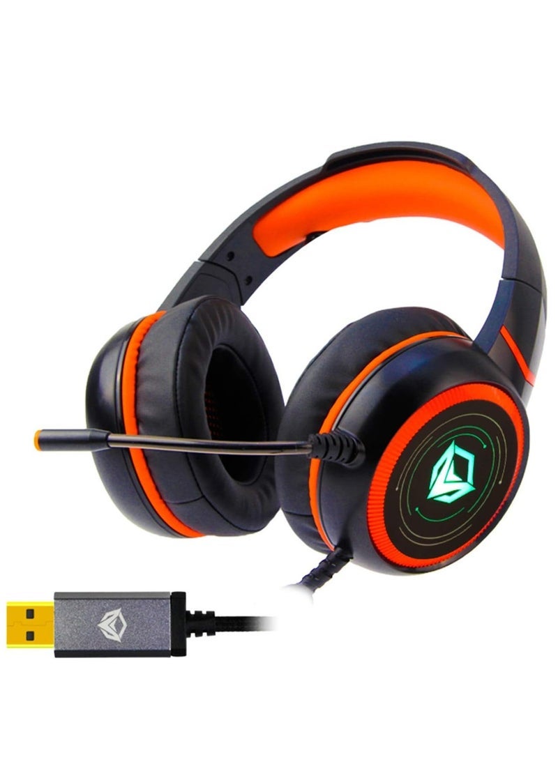 Meetion MEETION HP030 Wired Gaming Headphone Black with HIFI 7.1 Surround Sound, 10~20,000Hz Frequency Response, LED Backlit, Noise-Canceling Mic, Comfortable Earcups, Adjustable Headband, Gold Plated USB  - Image 1