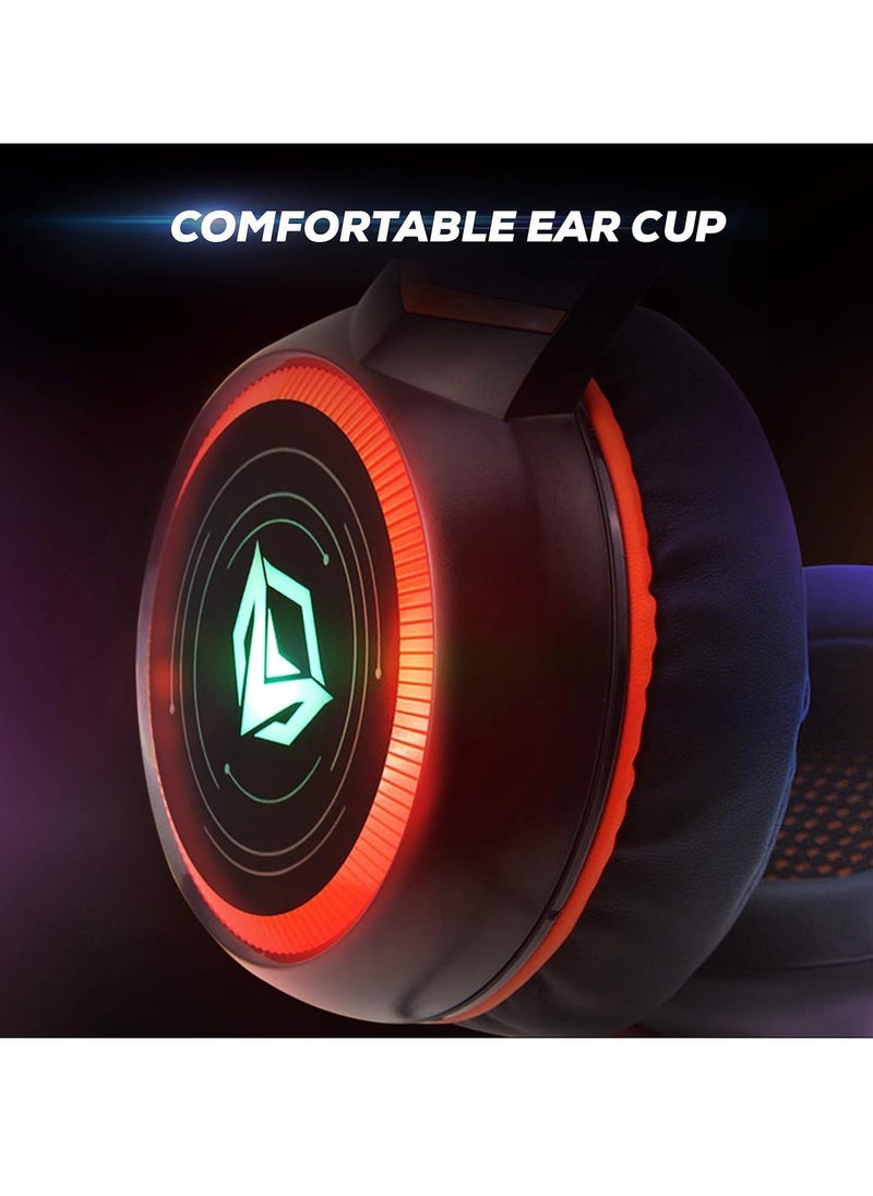 Meetion MEETION HP030 Wired Gaming Headphone Black with HIFI 7.1 Surround Sound, 10~20,000Hz Frequency Response, LED Backlit, Noise-Canceling Mic, Comfortable Earcups, Adjustable Headband, Gold Plated USB  - Image 3