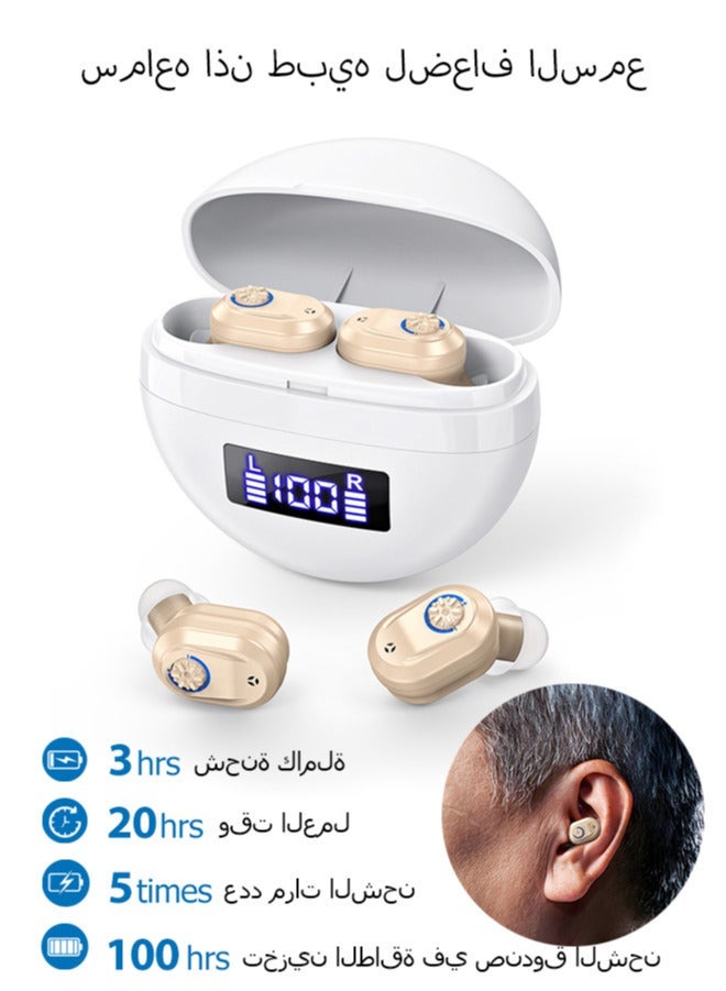 chixing سماعات أذن قابلة لإعادة الشحن بدون أسلاك، معزز صوت لتحسين السمع، تصميم مريح وشبه غير مرئي - Image 1