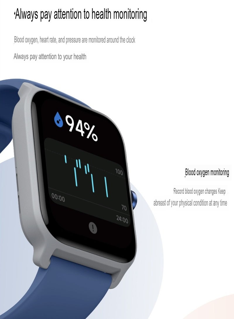 IDW13 Smart Watch, IP68 Waterproof Durable Bluetooth Call Sports Watch, Voice Assistant Health Monitoring Watch With Heart Rate Oxygen Monitoring, (1pc, Black) - Image 2