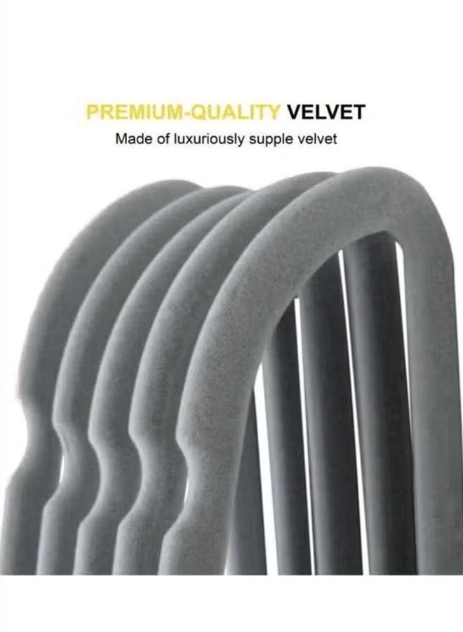 100-Piece Non-Slip Velvet Cloth Hanger Set Grey  - Image 5