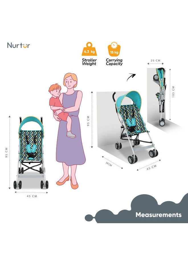 Nurtur - Rex Buggy Stroller Multicolor Lightweight Stroller With Compact Fold Canopy Shoulder Strap 6 To 36 Months - Image 1