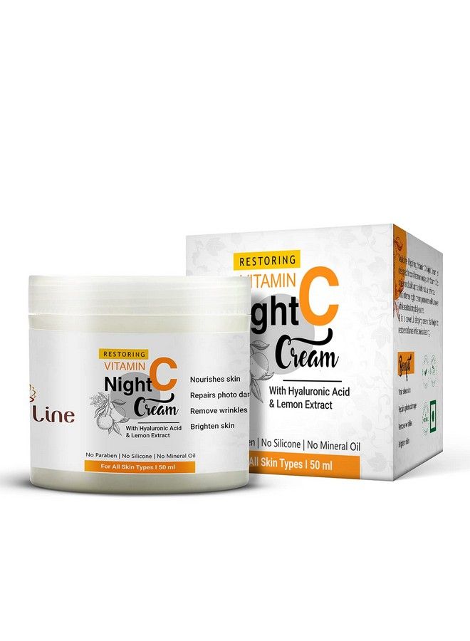 Vedicline Vitamin C Night Cream Minimize Dark Spots & Dark Circles Pigmentation With Citrus Lemon Extract Aloe Vera Sweet Almond Oil For Rejuvenating Skin 50Ml - Image 1