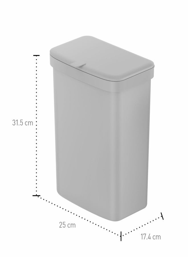 Obsessions EKO 9L Grey Plastic Dustbin, Space-Saving Design, Ideal for Hanging on Wall or Cabinet, Perfect for Kitchen, Bathroom, or Office Use - Image 4