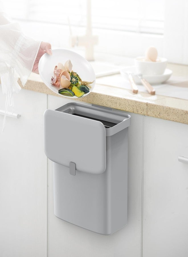Obsessions EKO 9L Grey Plastic Dustbin, Space-Saving Design, Ideal for Hanging on Wall or Cabinet, Perfect for Kitchen, Bathroom, or Office Use - Image 2
