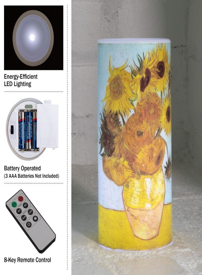 Lavish Home Sunflower 6-inch LED Candles, Set of 2 with Remote - Image 3