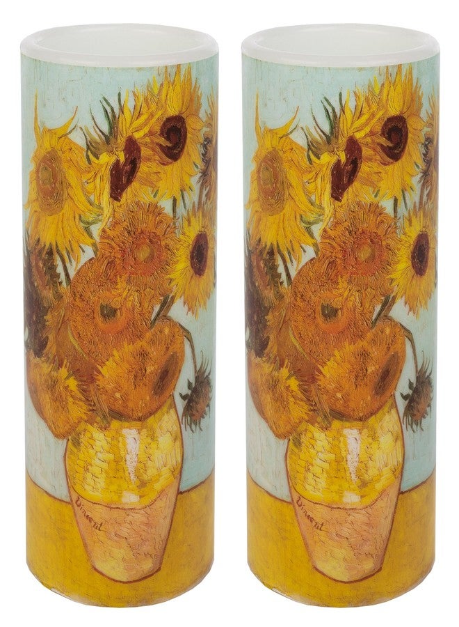 Lavish Home Sunflower 6-inch LED Candles, Set of 2 with Remote - Image 1
