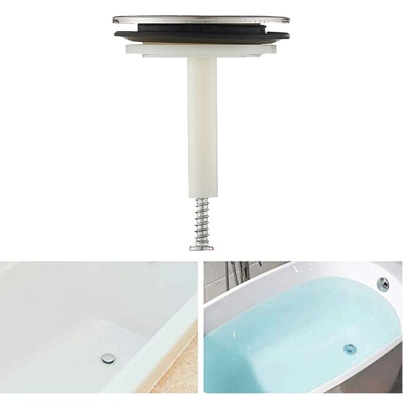 Type A Plastic Bathtub Drain Stopper Replacement Sink Waste With Adjustable Rod - Image 2