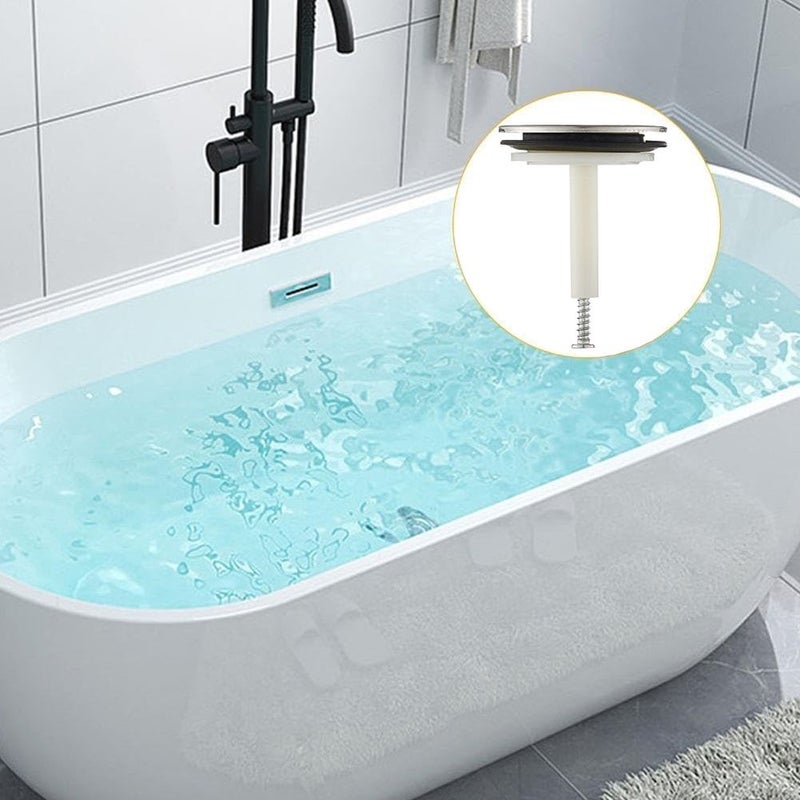 Type A Plastic Bathtub Drain Stopper Replacement Sink Waste With Adjustable Rod - Image 1