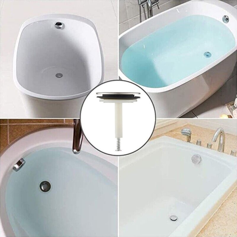 Type A Plastic Bathtub Drain Stopper Replacement Sink Waste With Adjustable Rod - Image 4