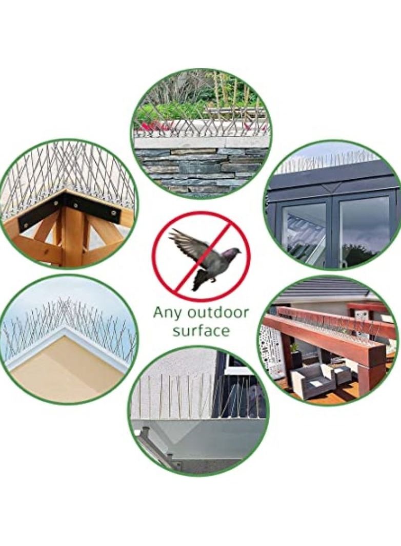 NIBEMINENT 2-Piece Birds Spikes Silver 60cm - Image 3