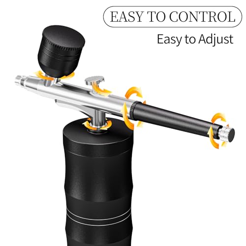 CBVCBV Airbrush Kit with Compressor Portable Airbrush Kit 48PSI HighPressure NonClogging Air Brush Set Cordless Rechargeable with 03mm Nozzle and Cleaning Brush for PaintingNail Art Makeup Black - Image 3