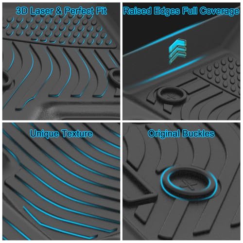 JAOGAUS Floor Mats for Chevrolet Chevy Tahoe 2015-2020 and for GMC Yukon 2015-2020 (Bucket Seat), TPE Waterproof Non-Slip All Weather Protection Custom (Floor Mats & Cargo Liner & Seatback Cargo Mat) - Image 5