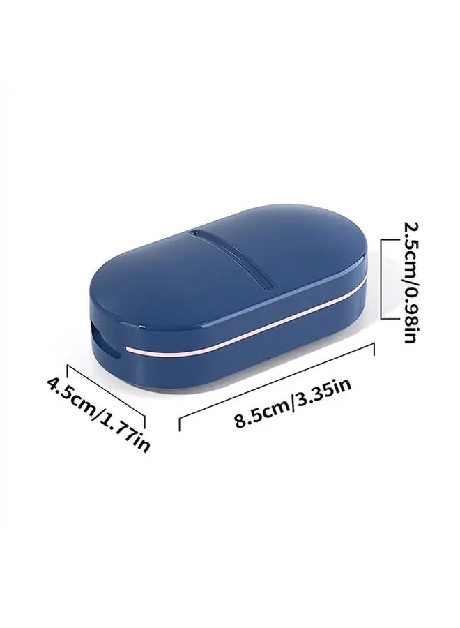 White Portable Multi Functional Pill Cutter Dispenser Storage Box Medicine Case - Image 4