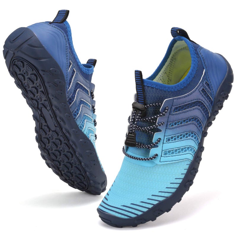 WateLves Water Shoes Mens Womens Beach Swim Shoes Quick-Dry Aqua Socks Pool Shoes for Surf Yoga Water Aerobics (Gradient Blue, 43) - Image 1