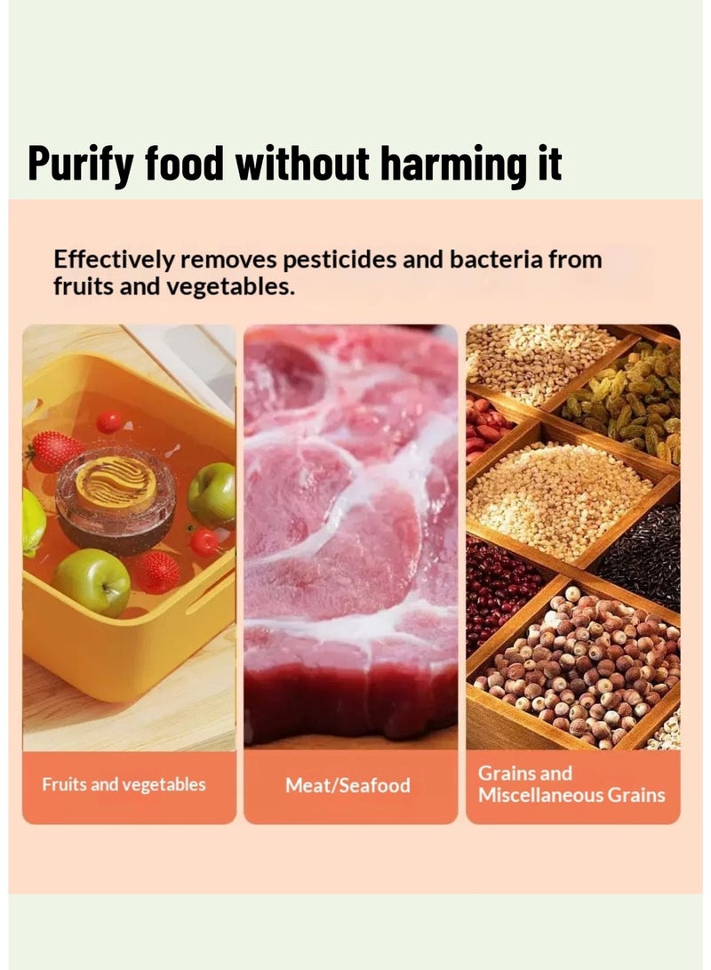 جهاز تنقية الفواكه والخضراوات اللاسلكي، منظف طعام لاسلكي للفواكه والخضراوات واللحوم وأدوات المائدة، جهاز تعقيم قابل لإعادة الشحن لتقليل المبيدات الحشرية والبكتيريا، للاستخدام المنزلي والسفر المحمول - Image 5