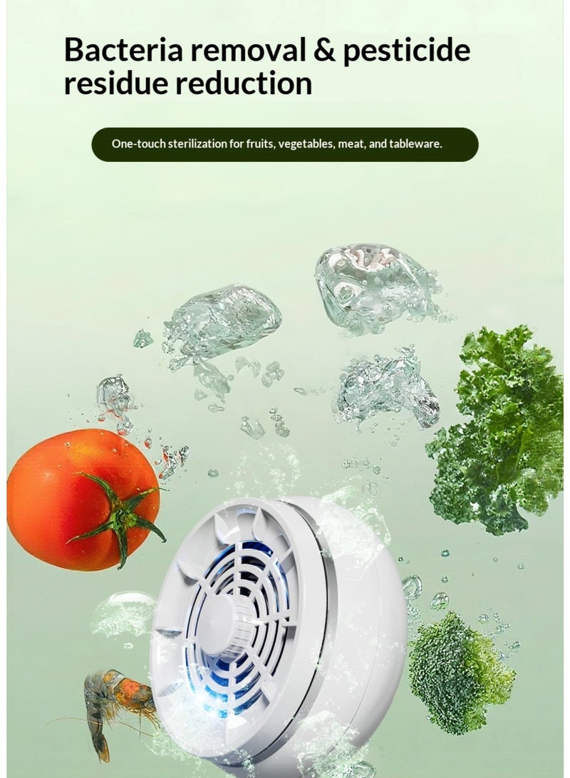 جهاز تنقية الفواكه والخضراوات اللاسلكي، منظف طعام لاسلكي للفواكه والخضراوات واللحوم وأدوات المائدة، جهاز تعقيم قابل لإعادة الشحن لتقليل المبيدات الحشرية والبكتيريا، للاستخدام المنزلي والسفر المحمول - Image 2